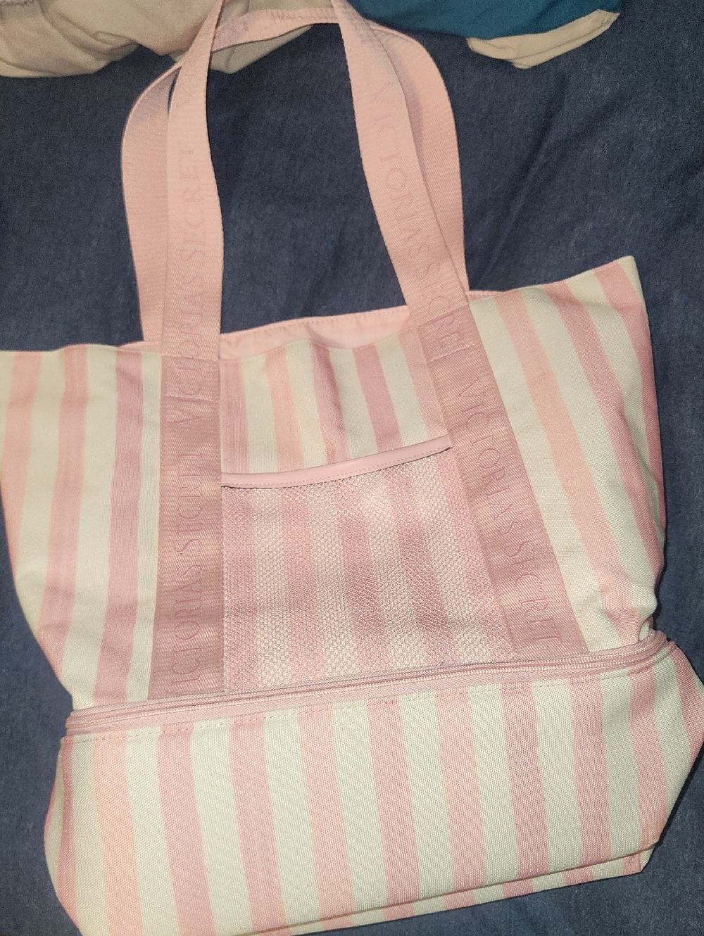 Victoria's Secret Pink Canvas Tote Beach Bag